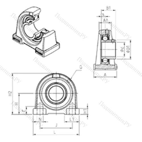 Подшипниковый узел шариковый радиальный USPA 210