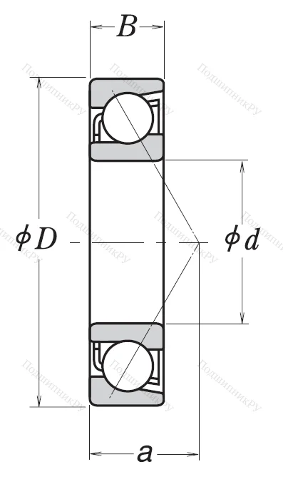 Однорядный шариковый подшипник 7305 AW