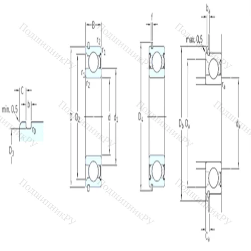 Подшипник шариковый радиальный 6211-2ZNR