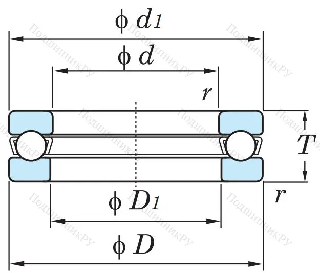 Упорный шариковый подшипник 51103 MG