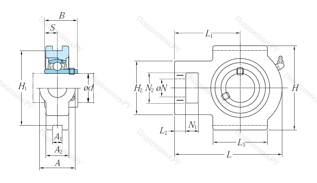 Подшипниковый узел UCT 206 J