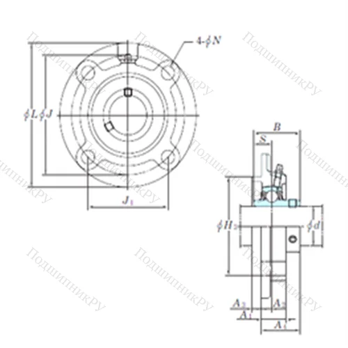 Подшипниковый узел шариковый радиальный UCFCX 05E