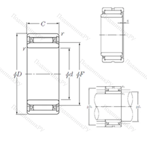 Подшипник игольчатый радиальный NK 10/16+IR 7?10?16