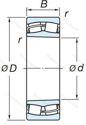 Сферический роликовый подшипник с конической посадкой на вал 22215 RZKW 33 C 3