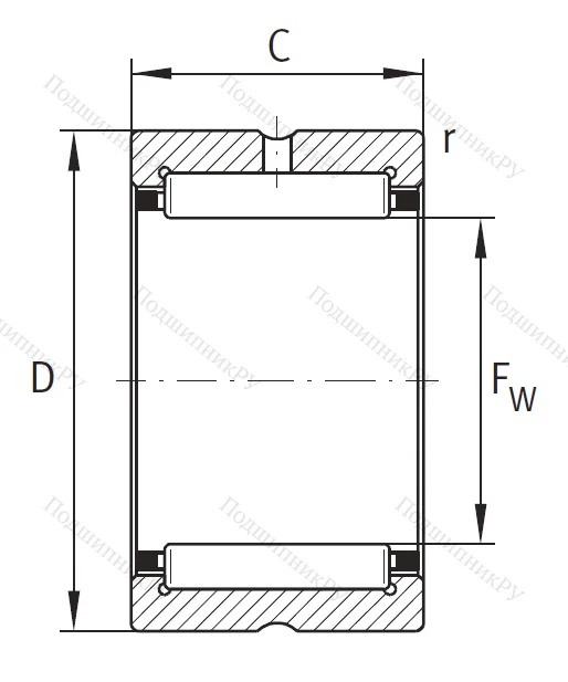 Игольчатый подшипник NK 80/35 XL
