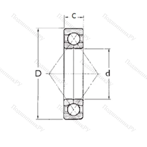 Подшипник шариковый радиально-упорный с четырёхточечным QJ 317