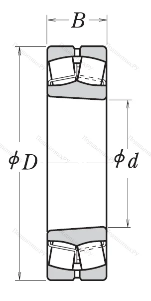 Сферический роликовый подшипник с конической посадкой на вал 22211 EAKE 4