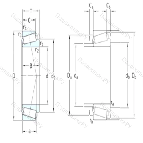 Подшипник роликовый радиально-упорный M 349549/510/VE 174