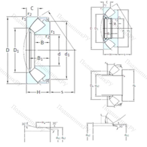 Подшипник роликовый упорно-радиальный 293/630EM