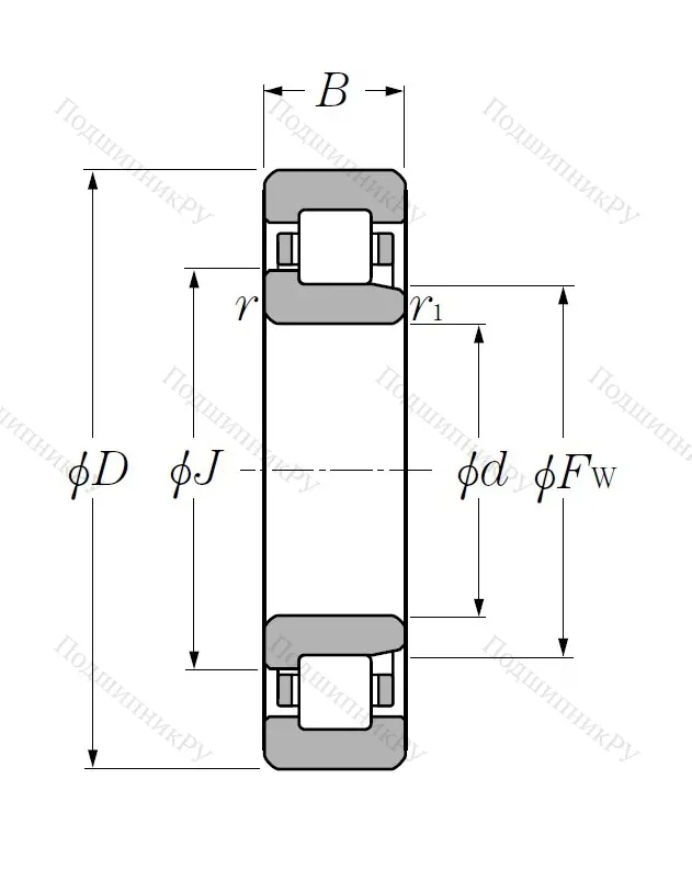 Роликовый цилиндрический подшипник NJ 2224