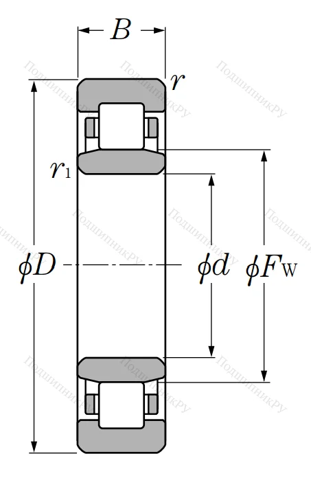 Роликовый цилиндрический подшипник NU 2317