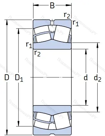 Сферический роликовый подшипник 22312 E