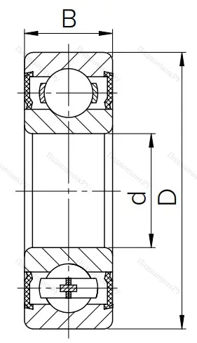 Шариковый однорядный подшипник 180304 (6304 2RS)