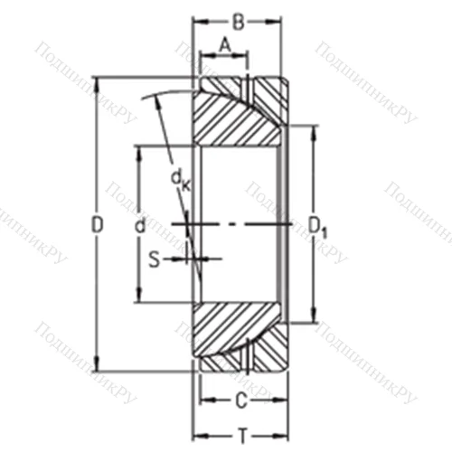 Подшипник скольжения сферический GE 170SX