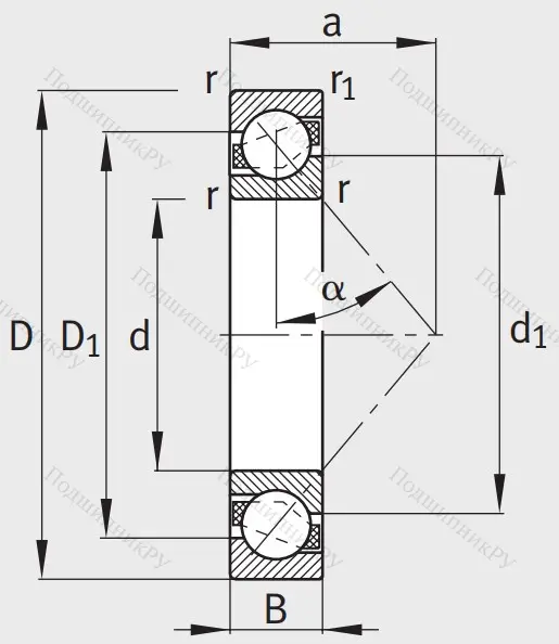 Однорядный шариковый подшипник 7207 B XL TVP