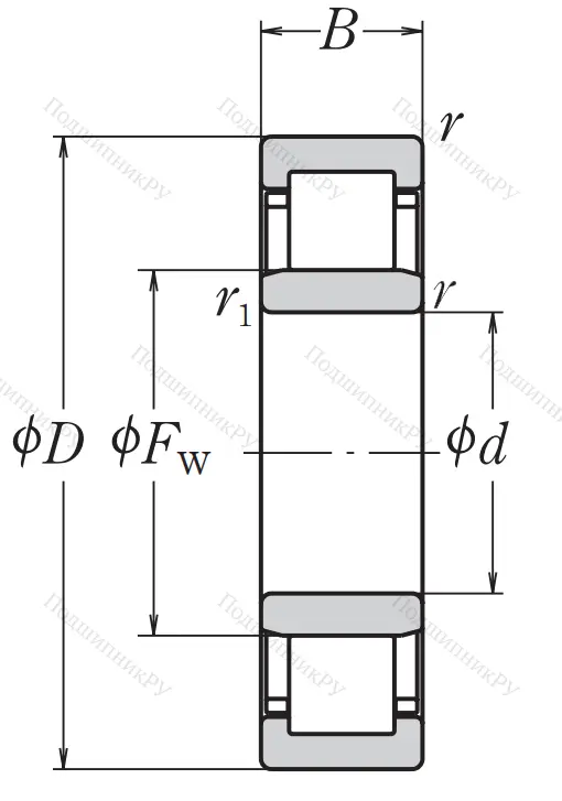 Роликовый цилиндрический подшипник NJ 315 W