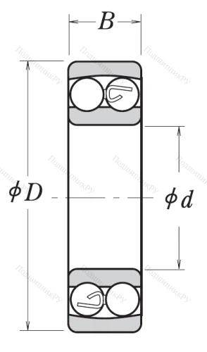 Двухрядный шариковый подшипник 1209 от производителя  NSK
