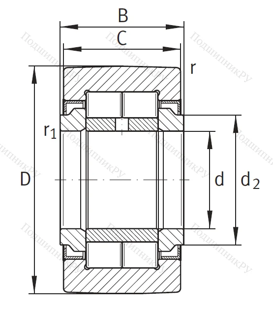 Игольчатый подшипник NUTR 3072 A