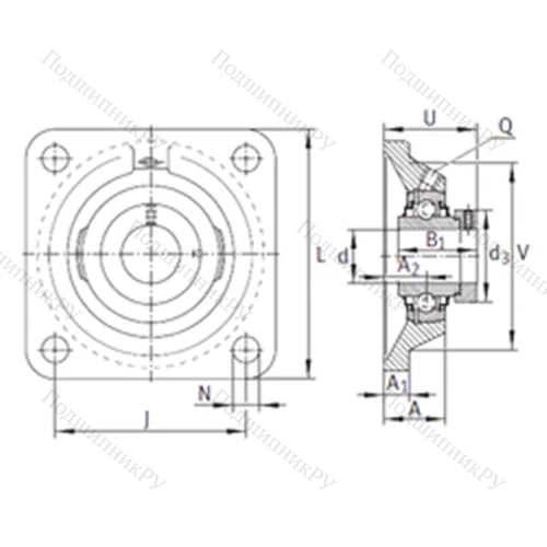 Подшипниковый узел шариковый радиальный RCJ 40-FA 164