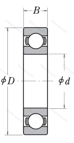 Однорядный шариковый подшипник 6008 CM от производителя  NSK