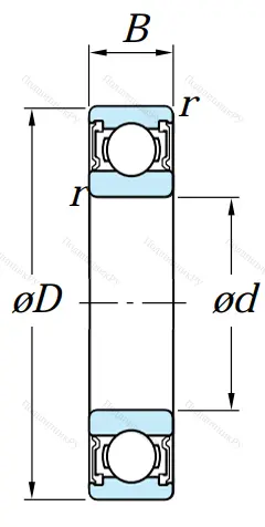 Однорядный шариковый подшипник 6216 2RS от производителя  KOYO