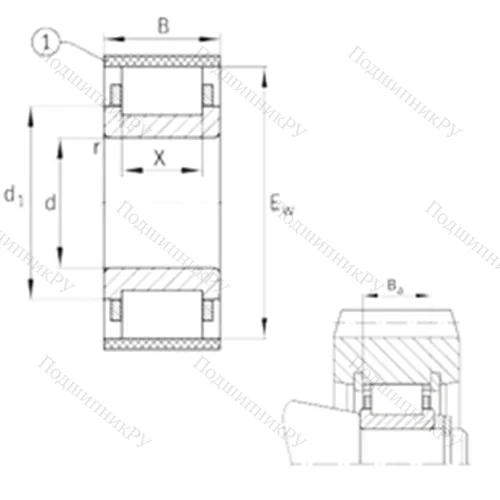 Подшипник роликовый радиальный RN 2219-E-MPBX