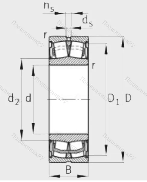 Сферический роликовый подшипник WS 22206 E 1 XL 2RSR (BS 2-2206 E 1 2RSR)