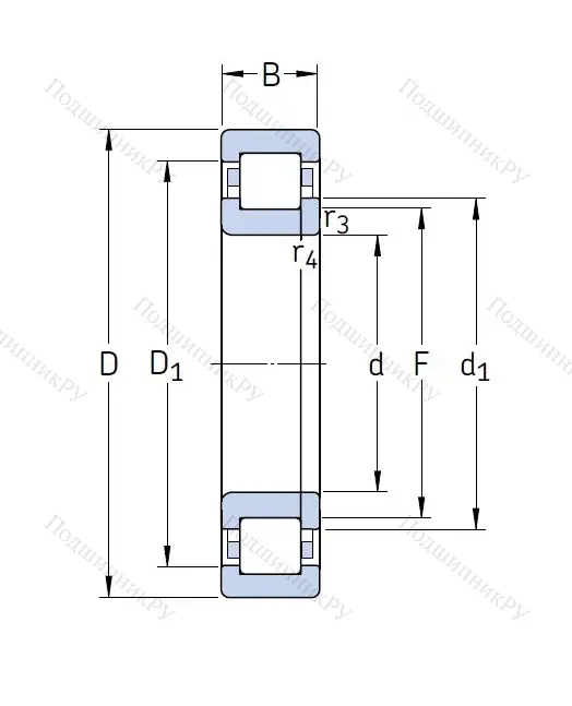 Роликовый цилиндрический подшипник NUP 2211 ECP