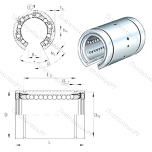 Подшипник шариковый линейный KBO 12-PP