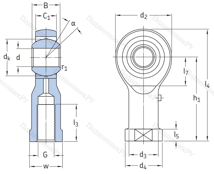 Наконечник штока с внутренней резьбой SILKAC 20 M