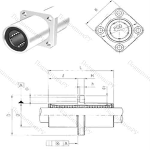Подшипник шариковый линейный LMEKM 25