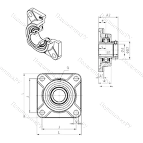 Подшипниковый узел шариковый радиальный EXF 202