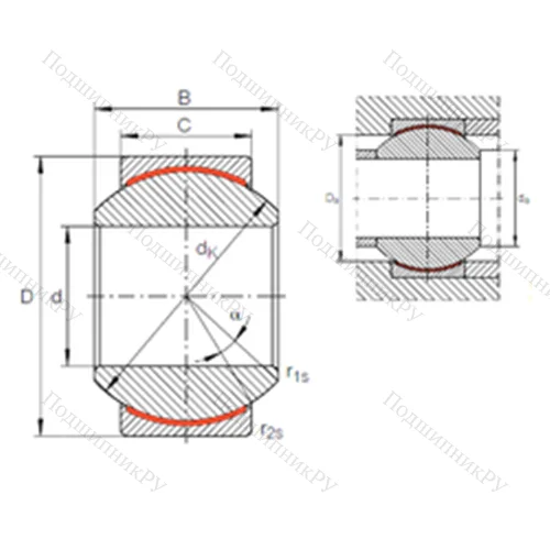 Подшипник скольжения сферический GE 18 PW