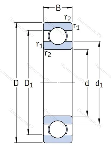 Однорядный шариковый подшипник W 61800 в Улан-Удэ