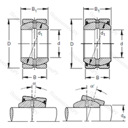 Подшипник скольжения сферический 15SF 24
