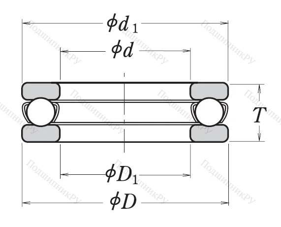 Упорный шариковый подшипник 51102