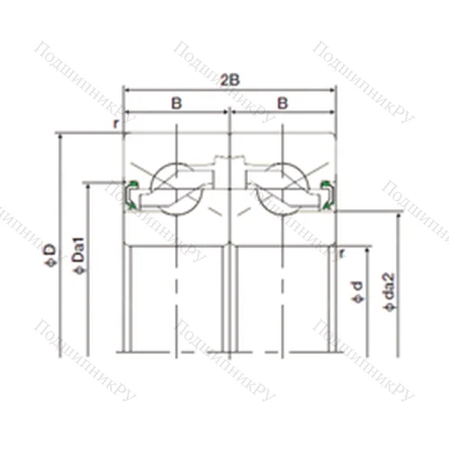 Подшипник шариковый упорно-радиальный спаренный 40TAB 07DF-2NK