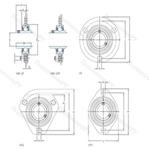 Подшипниковый узел шариковый радиальный PFT 3/4 FM