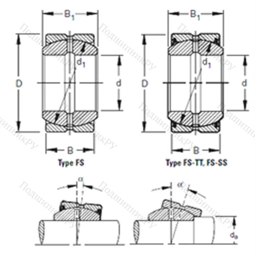 Подшипник скольжения сферический 220FS 320