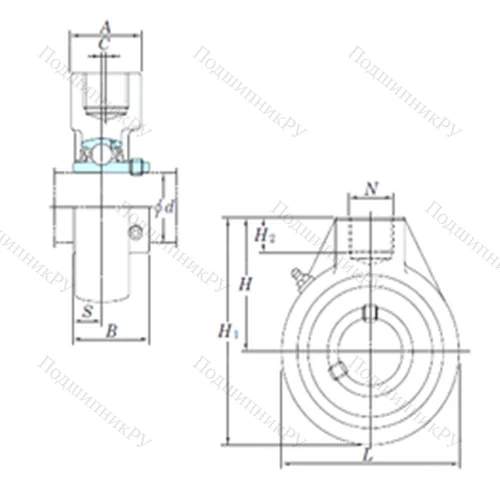 Подшипниковый узел шариковый радиальный UCHA 208-24 от производителя  KOYO