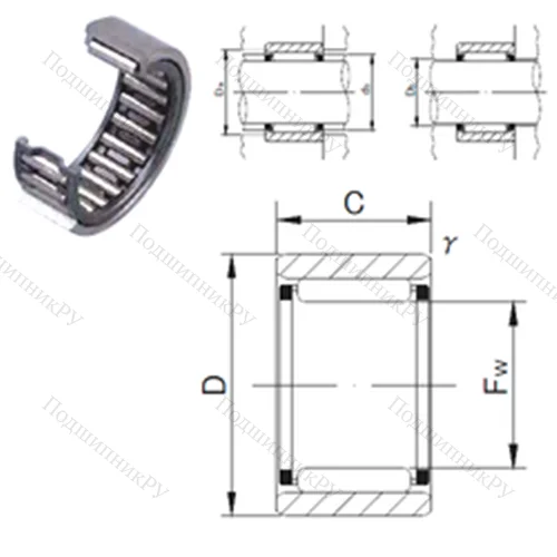 Подшипник игольчатый радиальный RNAF 162413