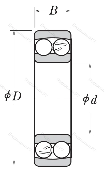 Двухрядный шариковый подшипник 1217