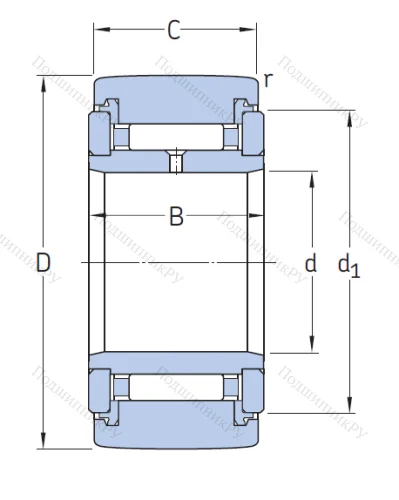 Игольчатый подшипник NATR 40 PPA от производителя  SKF
