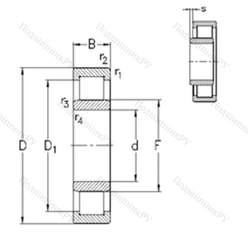 Подшипник роликовый радиальный NU 2326-E-MPA