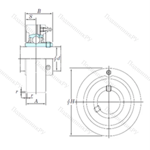 Подшипниковый узел шариковый радиальный UCC 211-34