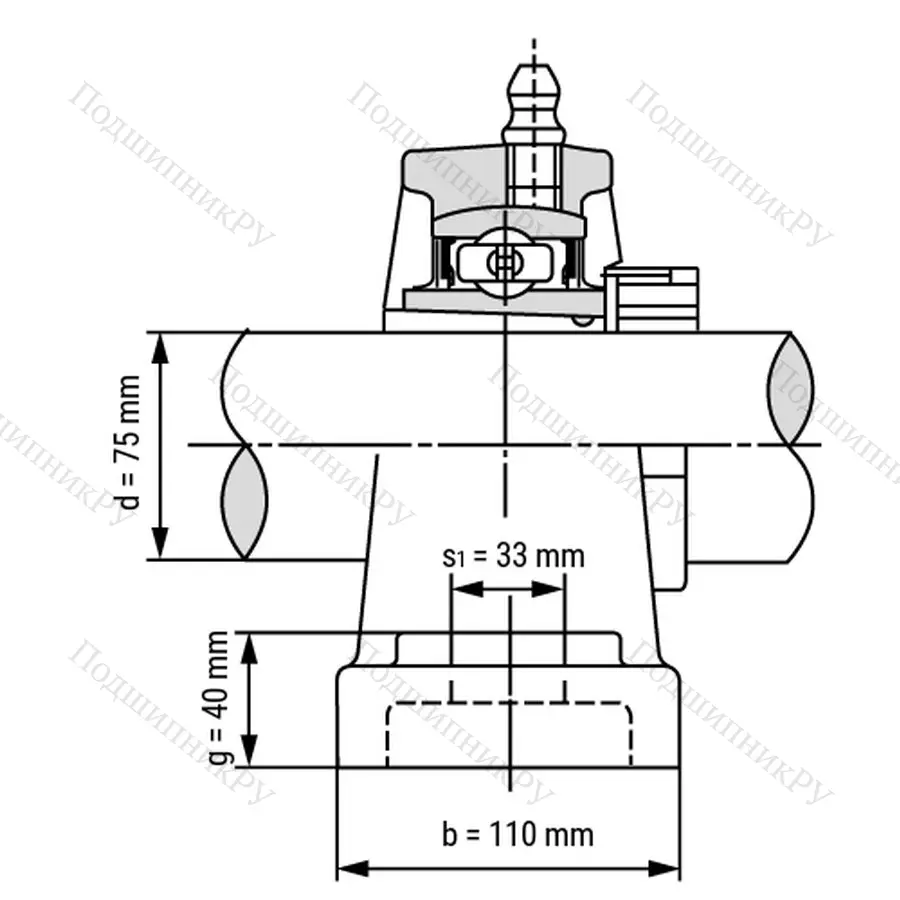 Подшипниковый узел UKP 317+H 2317 - Вал: 75 мм