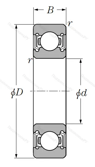 Однорядный шариковый подшипник 6813 LLU