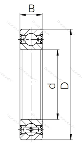 Шариковый однорядный подшипник 1000907 2RS (6907 2RS) в Улан-Удэ