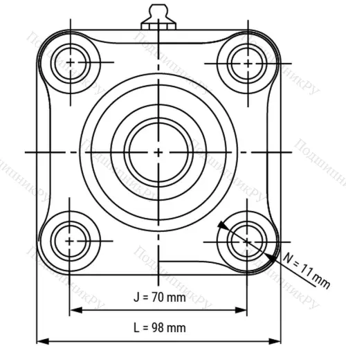 Подшипниковый узел WP-SSBF 205 - Вал: 25 мм