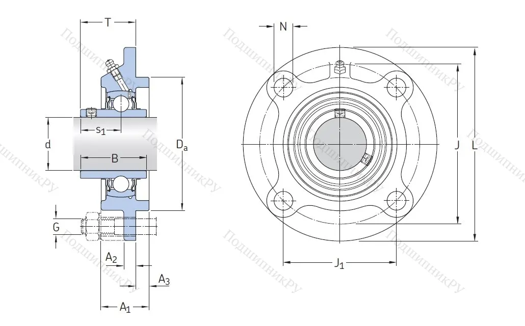 Подшипниковый узел FYC 45 TF